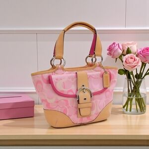 Vintage Coach Soho Optic Signature Jacquard Mini Bag Purse Tote #1853